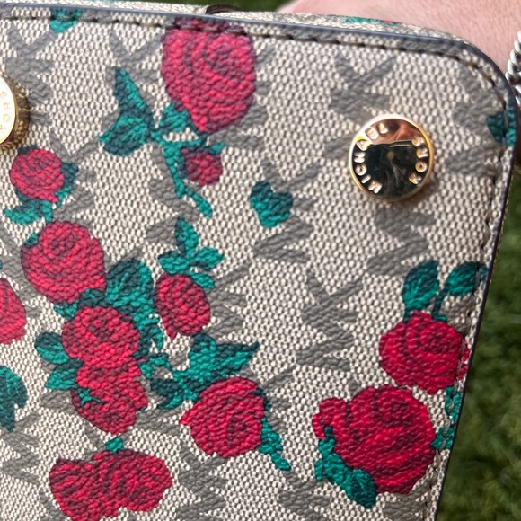 RARE Michael Kors Cindy Large Dome Floral Satchel Crossbody Handbag - Picture 3 of 12